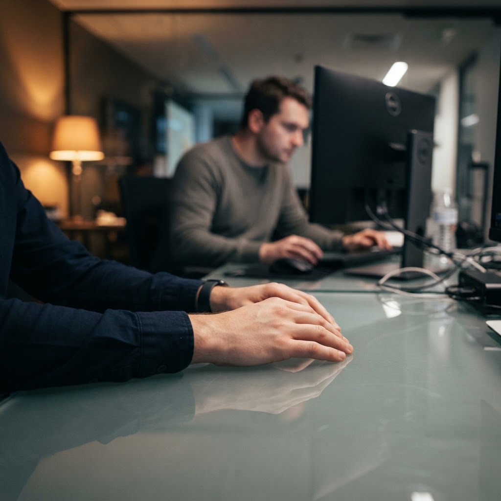 Data engineer working in a professional office setting
