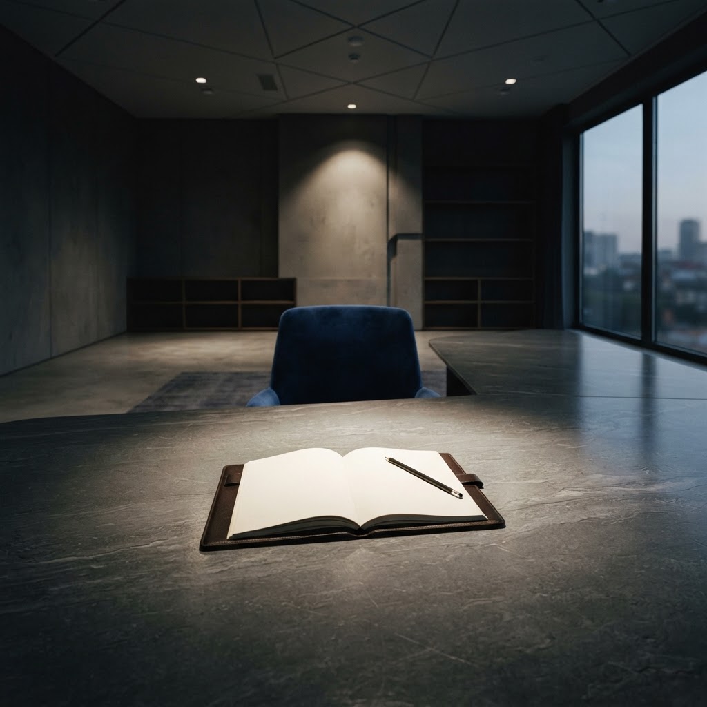 A quiet and minimalist modern conference room workspace