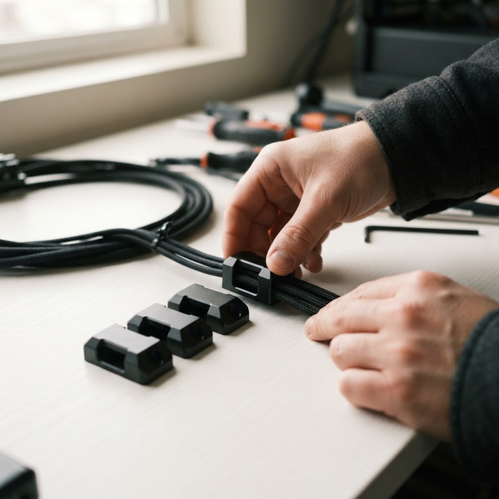 Precision cable management on a clean workspace