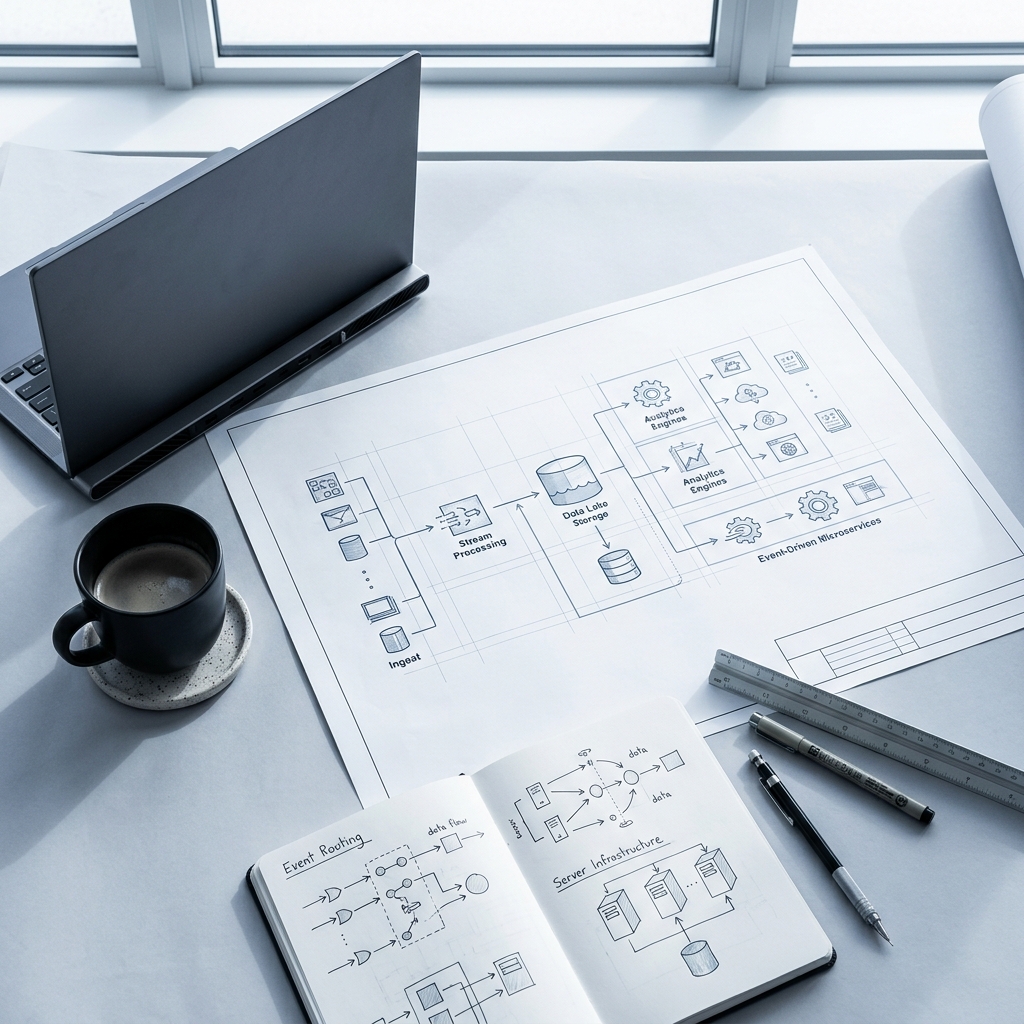 Technical blueprint of conversion tracking architecture from above