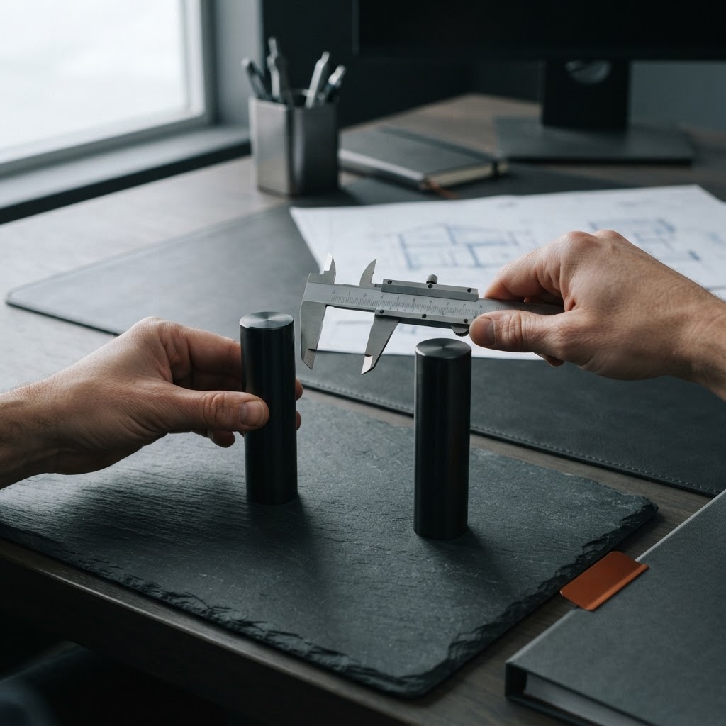 Measuring distance between pillars with professional calipers