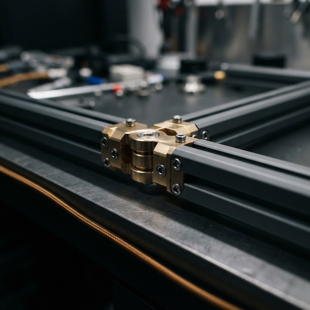 Close up of a brass mechanical joint