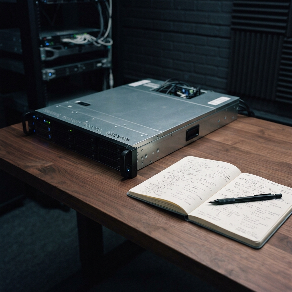 Clean hardware workspace with technical notes