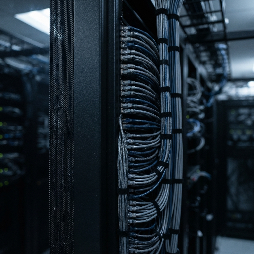 Organized server rack and cable management