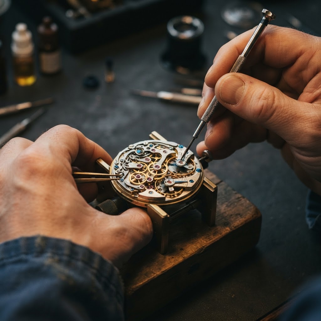 Close up of intricate watch mechanics reflecting precision