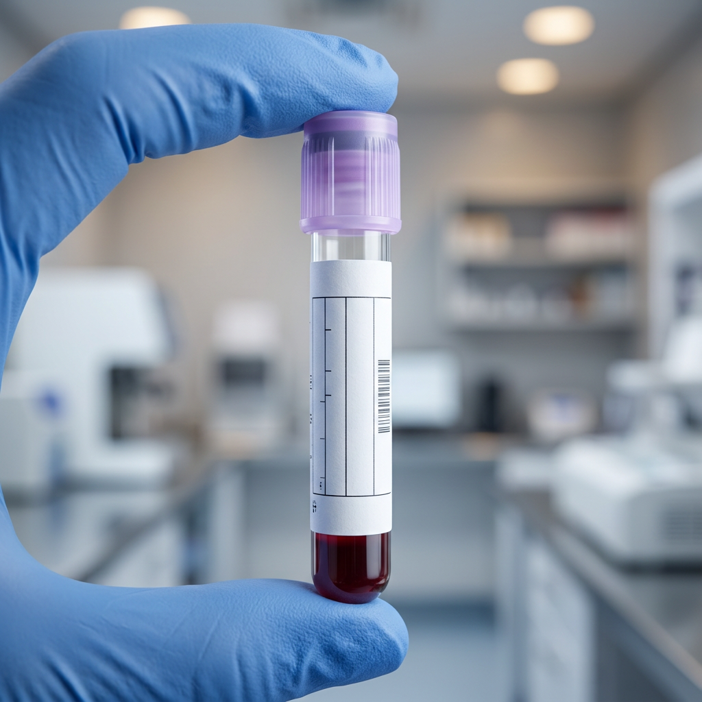 Blood sample vial for preventive health screening test