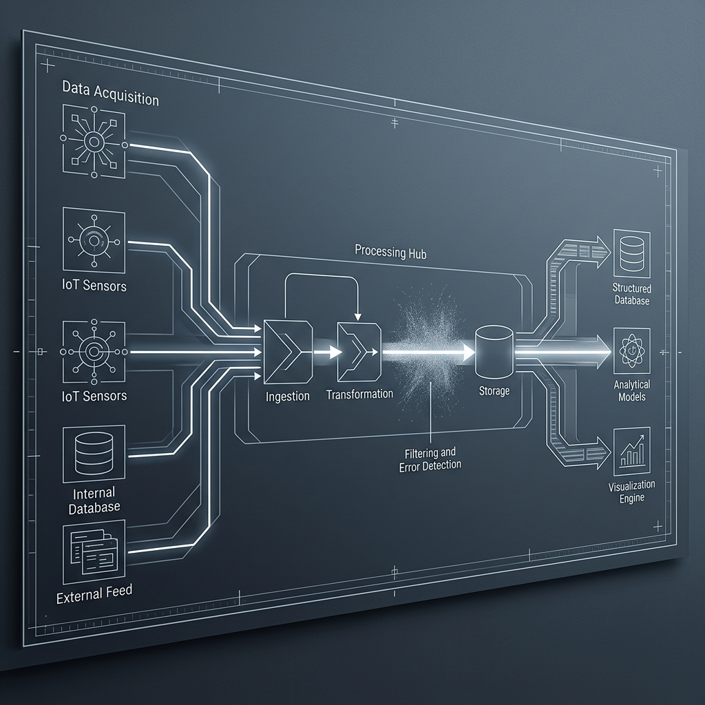 Blueprint visualization of data pipeline architecture