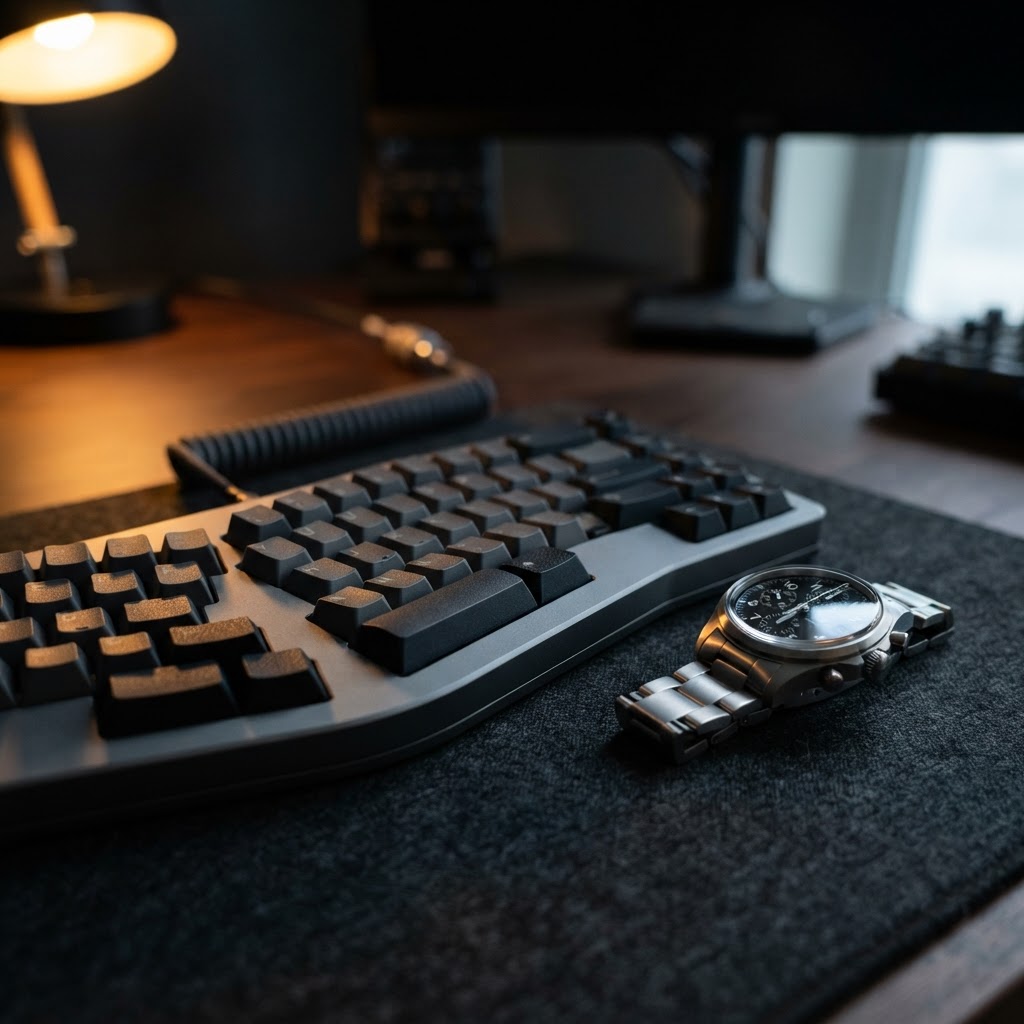 Precision tools on a professional desk