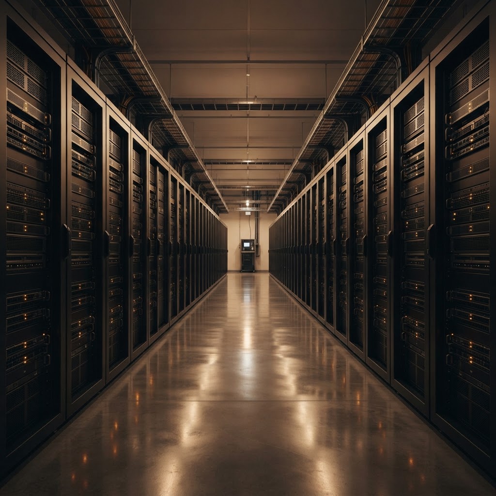 Orderly and professional server room corridor