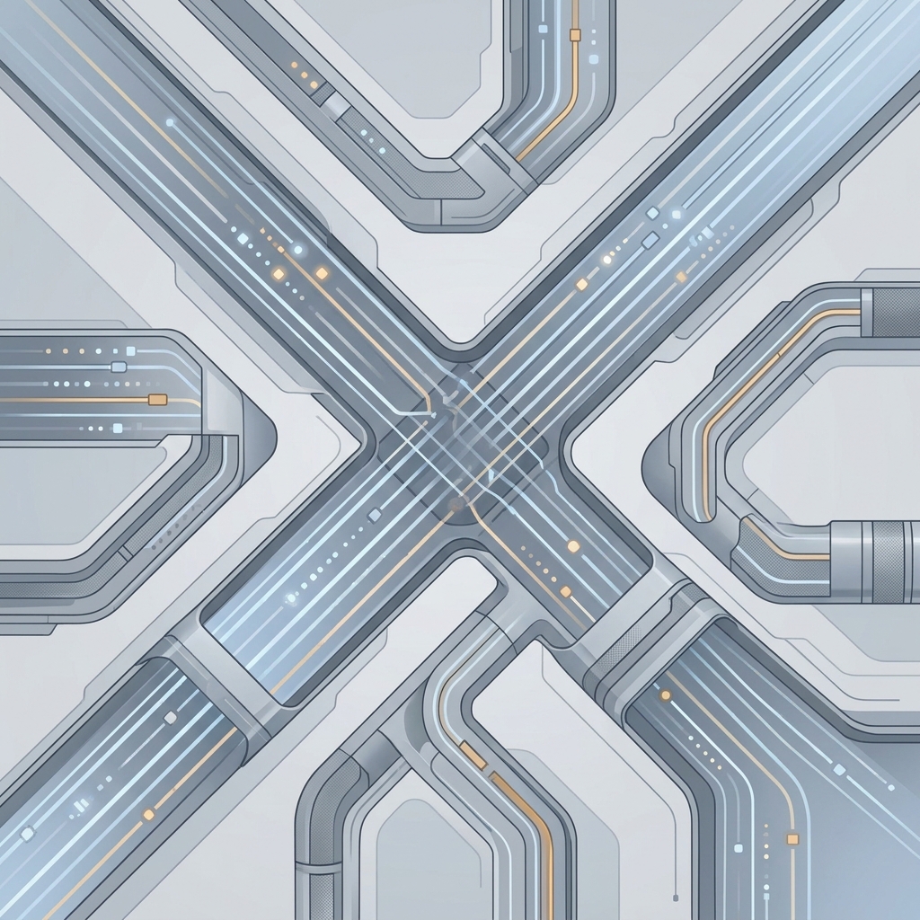 Clean data pipeline channels flowing with precision