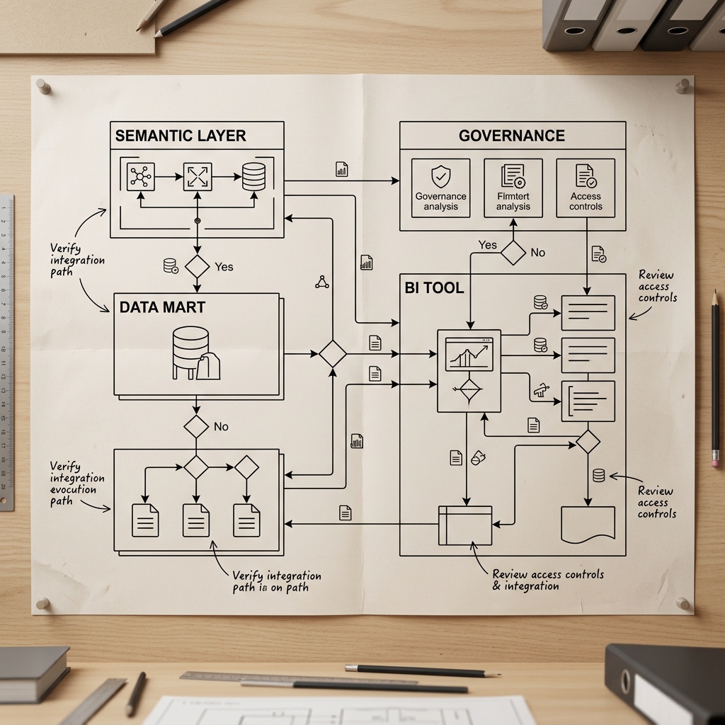 Technical architecture diagram comparing data infrastructure decisions