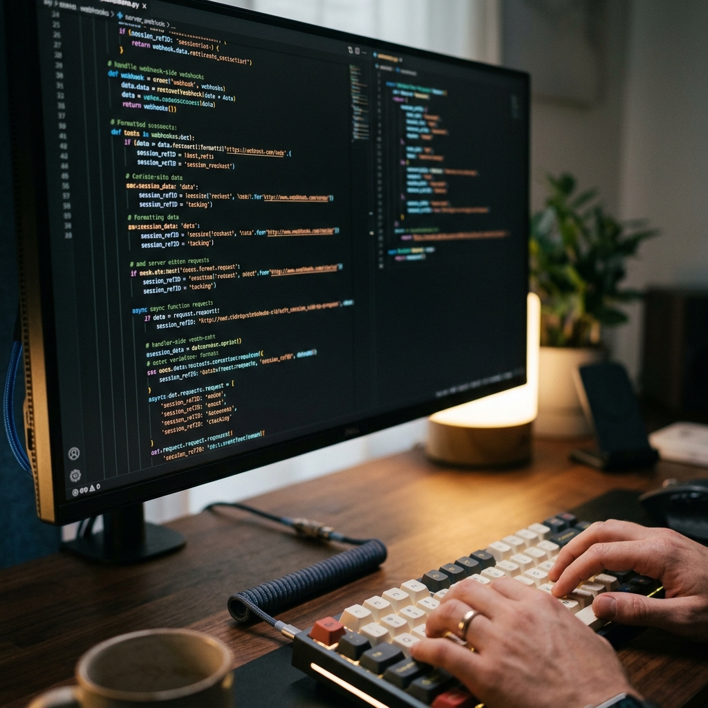 Developer coding server-side analytics implementation