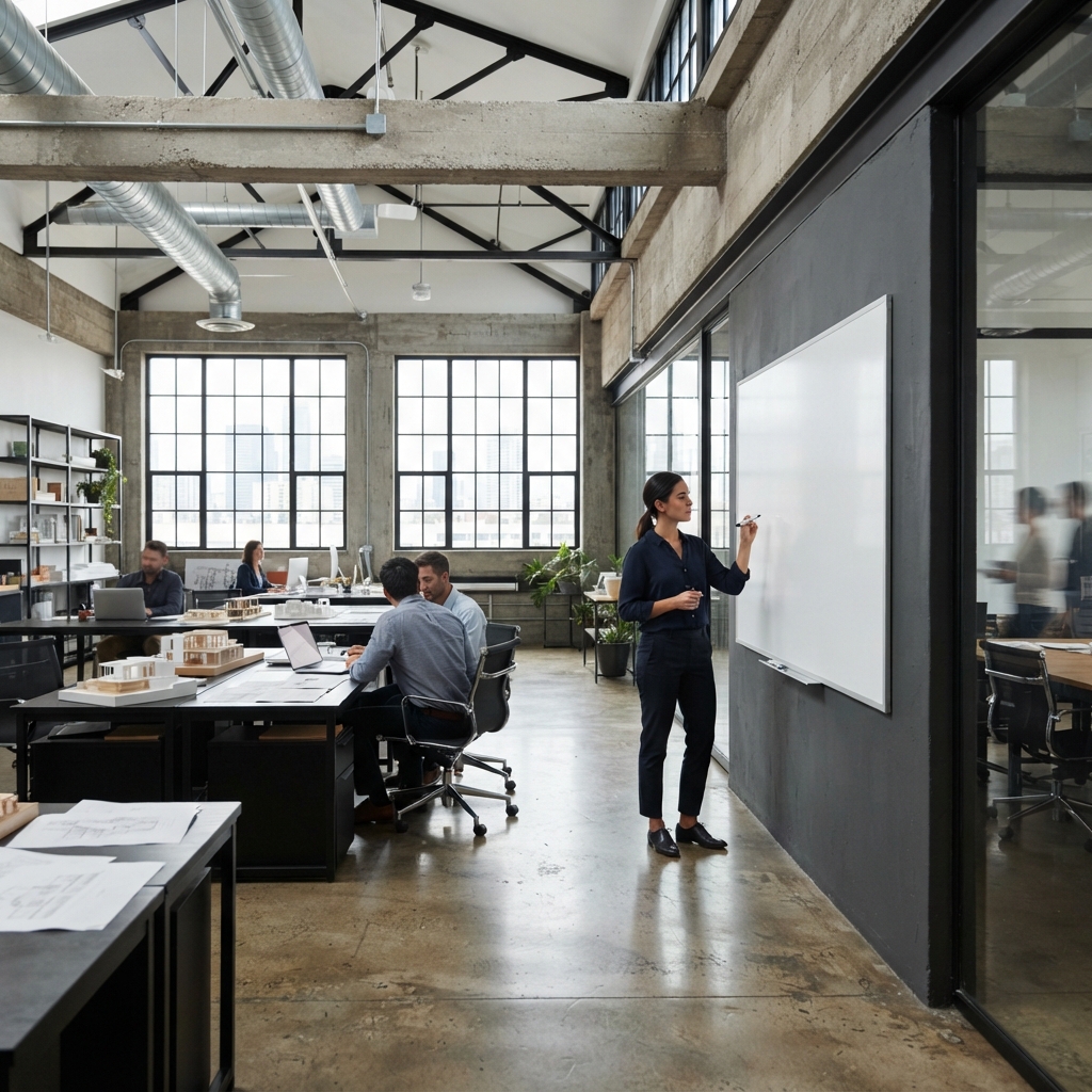 Technical team preparing for infrastructure planning in a workspace