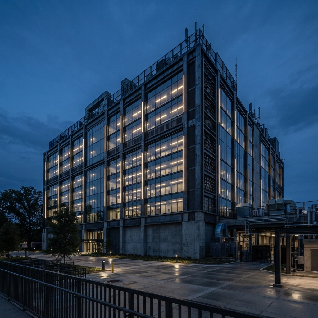 A massive, modern building facade representing stable infrastructure
