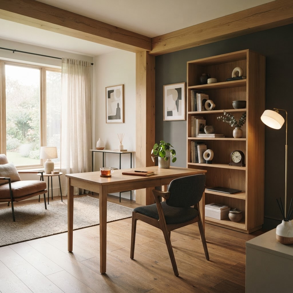 Modern organized home office interior