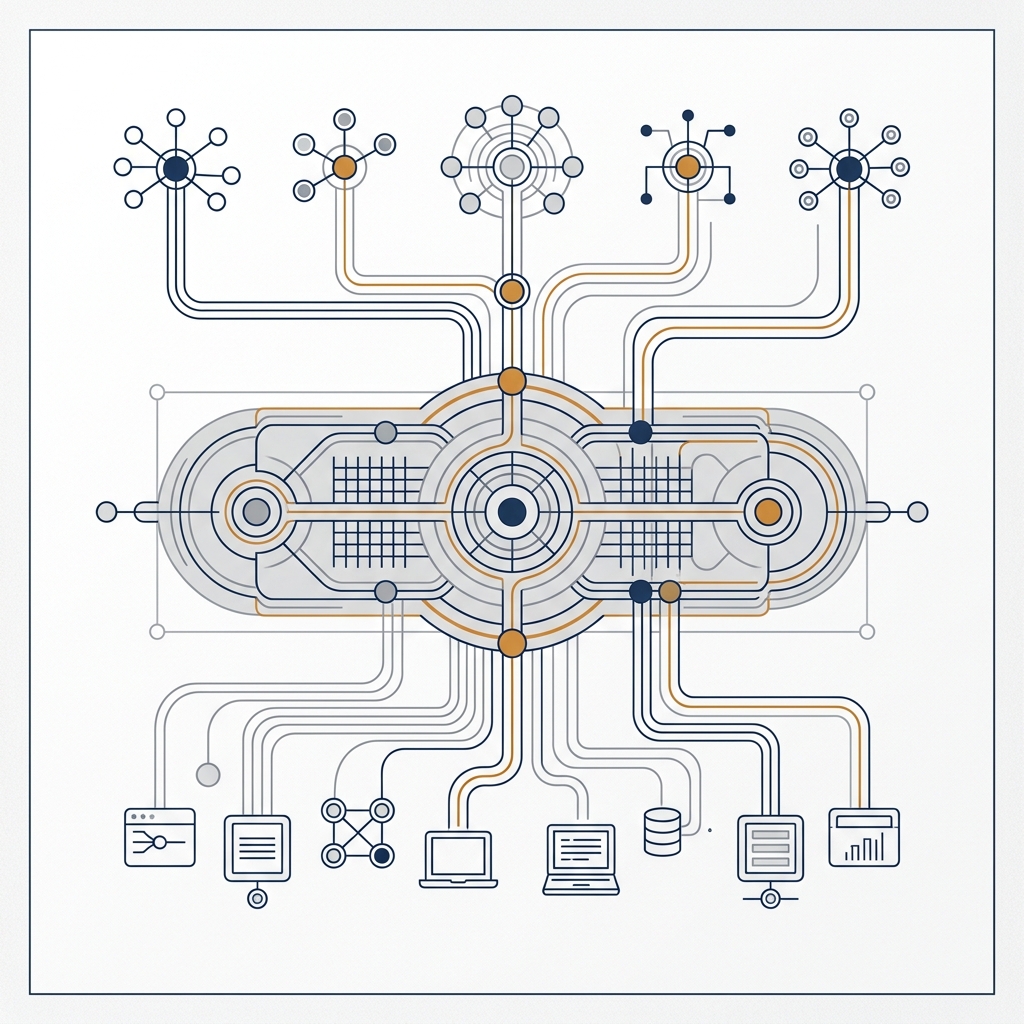Data infrastructure layers architectural blueprint concept