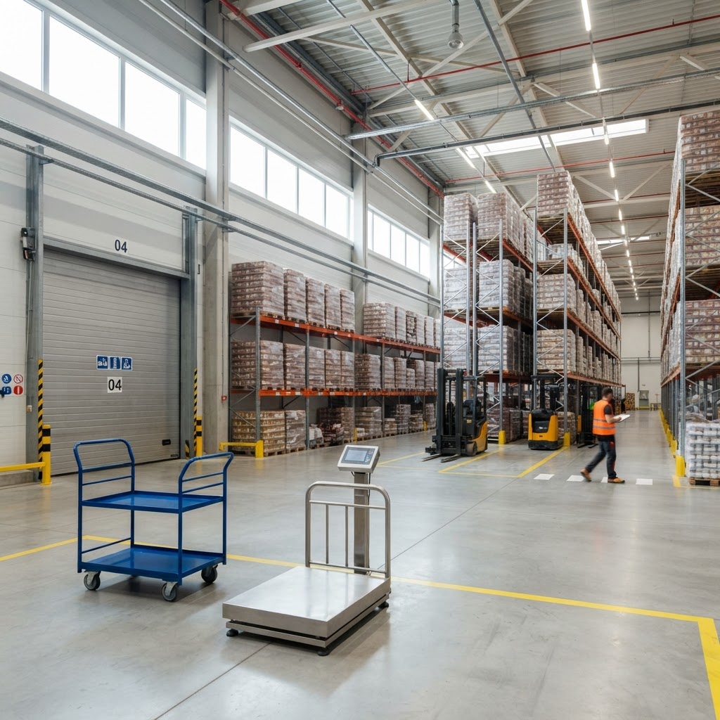 Clean organized food manufacturing warehouse floor