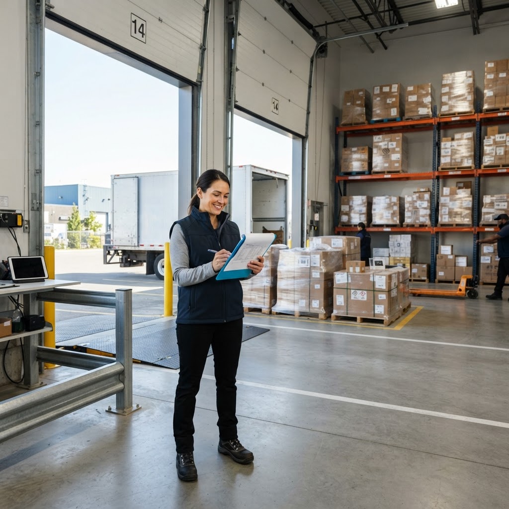 Logistics coordinator at a shipping dock