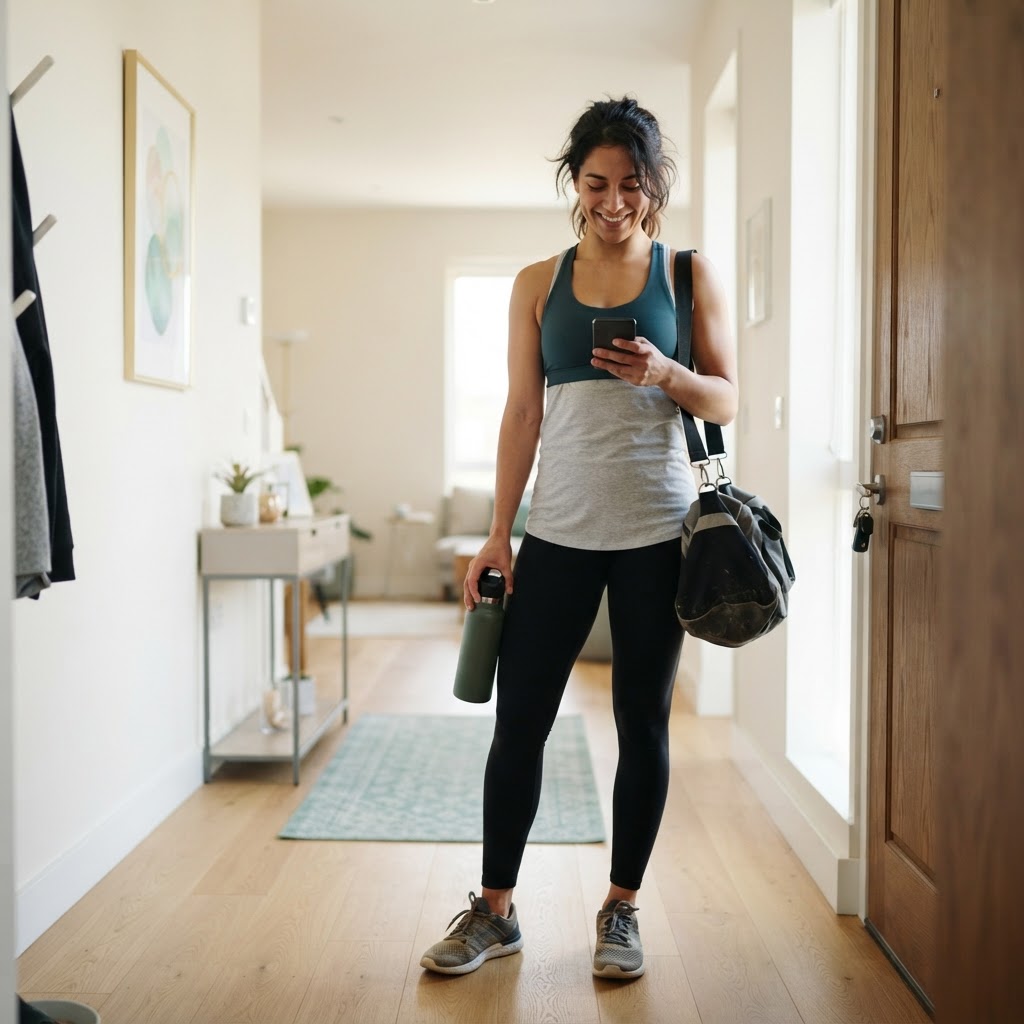 Person feeling empowered after a workout session