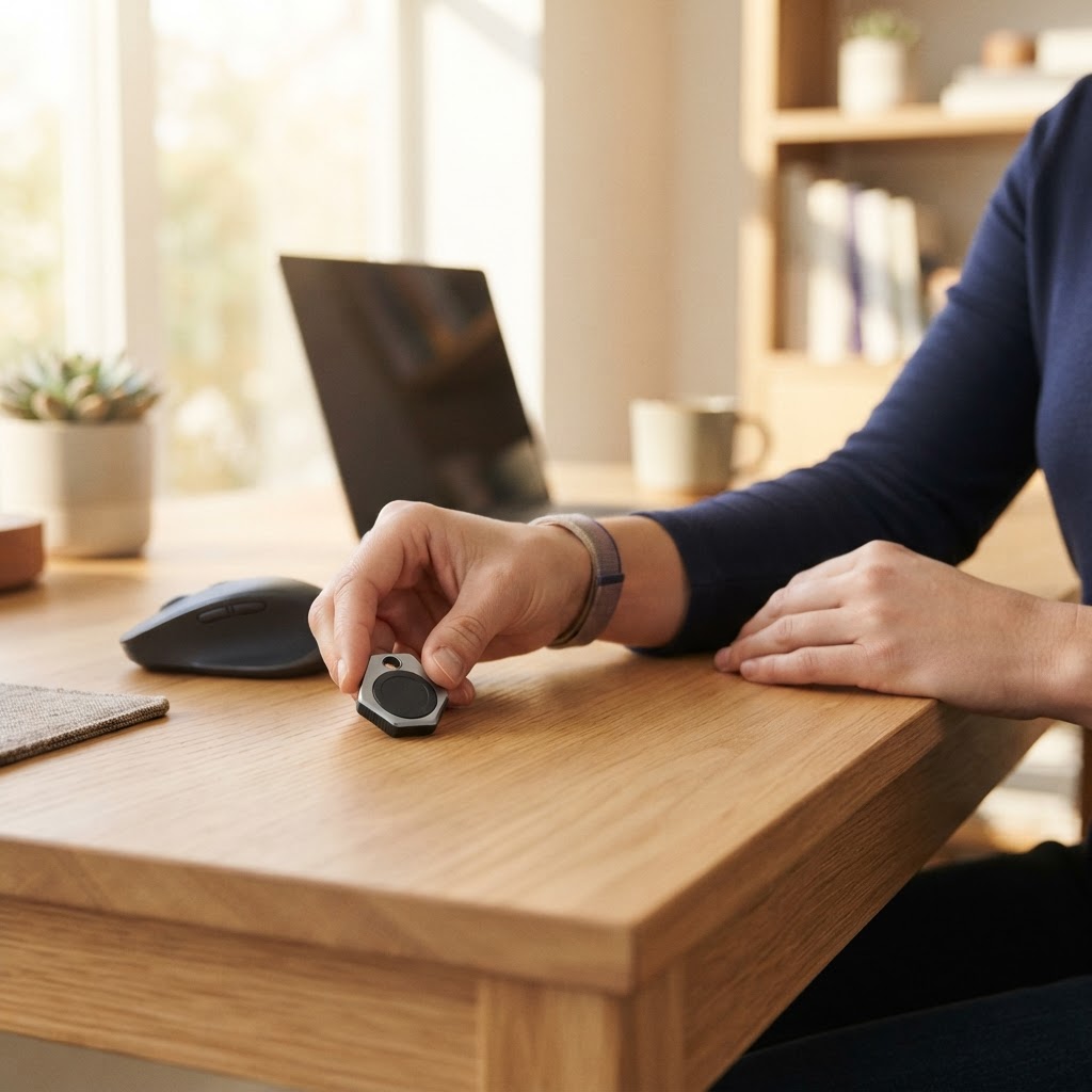 Placement of work equipment on a clean desk