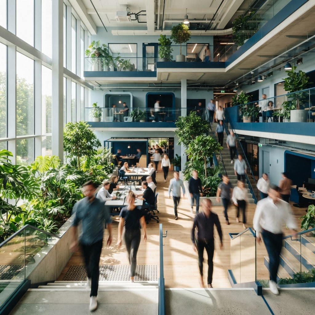Dynamic and bright open plan startup office