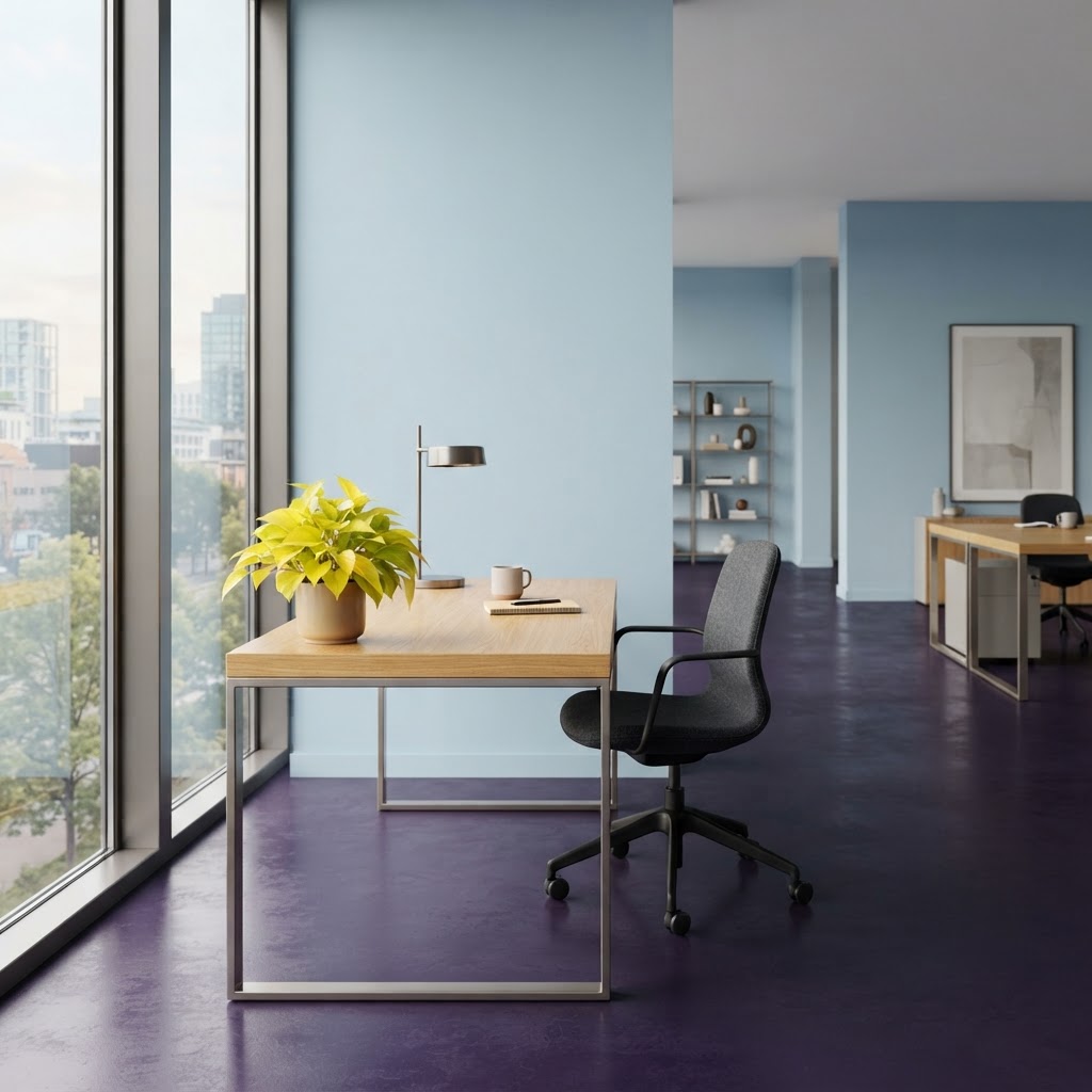 A clean and minimalist office workspace