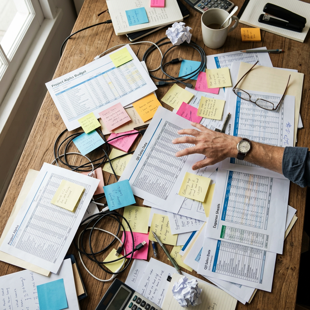 Scattered spreadsheets and paperwork creating HR chaos