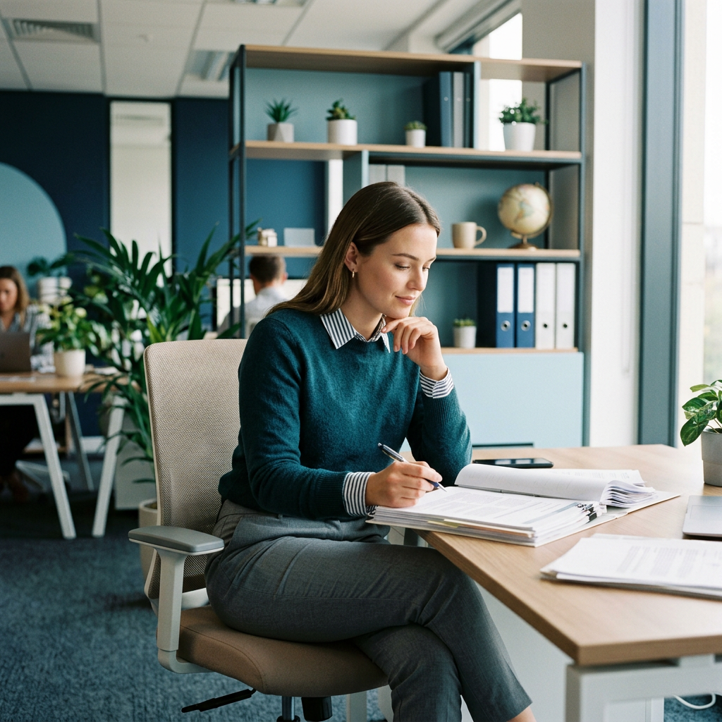 HR professional confidently managing organized processes