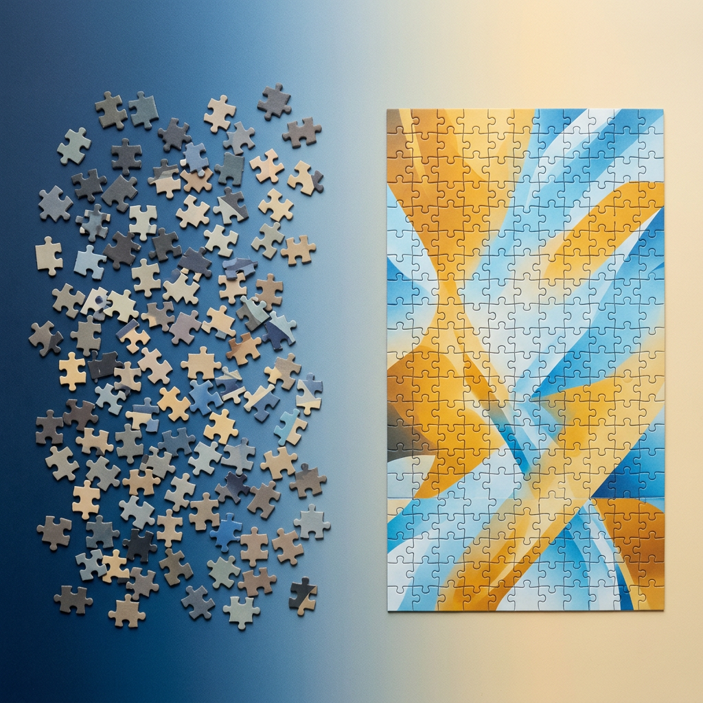 Puzzle pieces representing connected HR systems