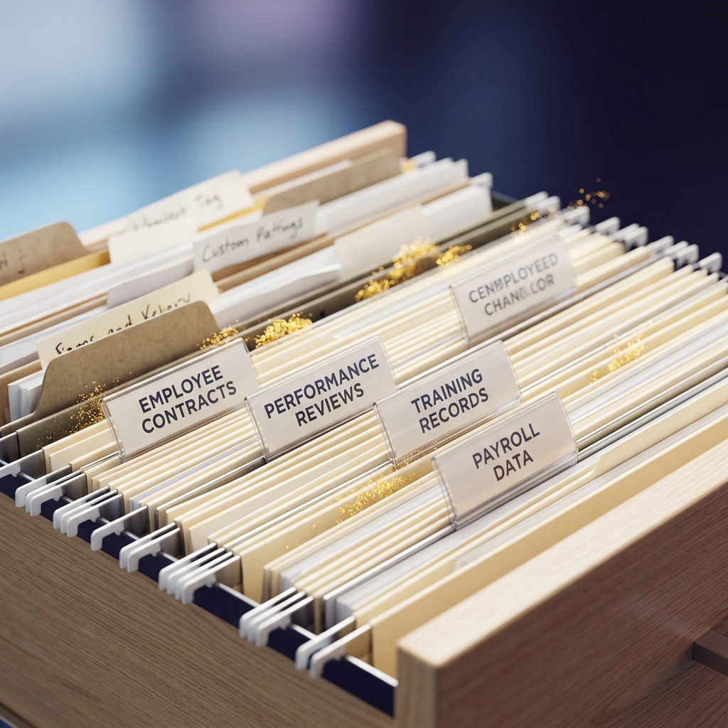Organized HR records transitioning from chaos to clarity
