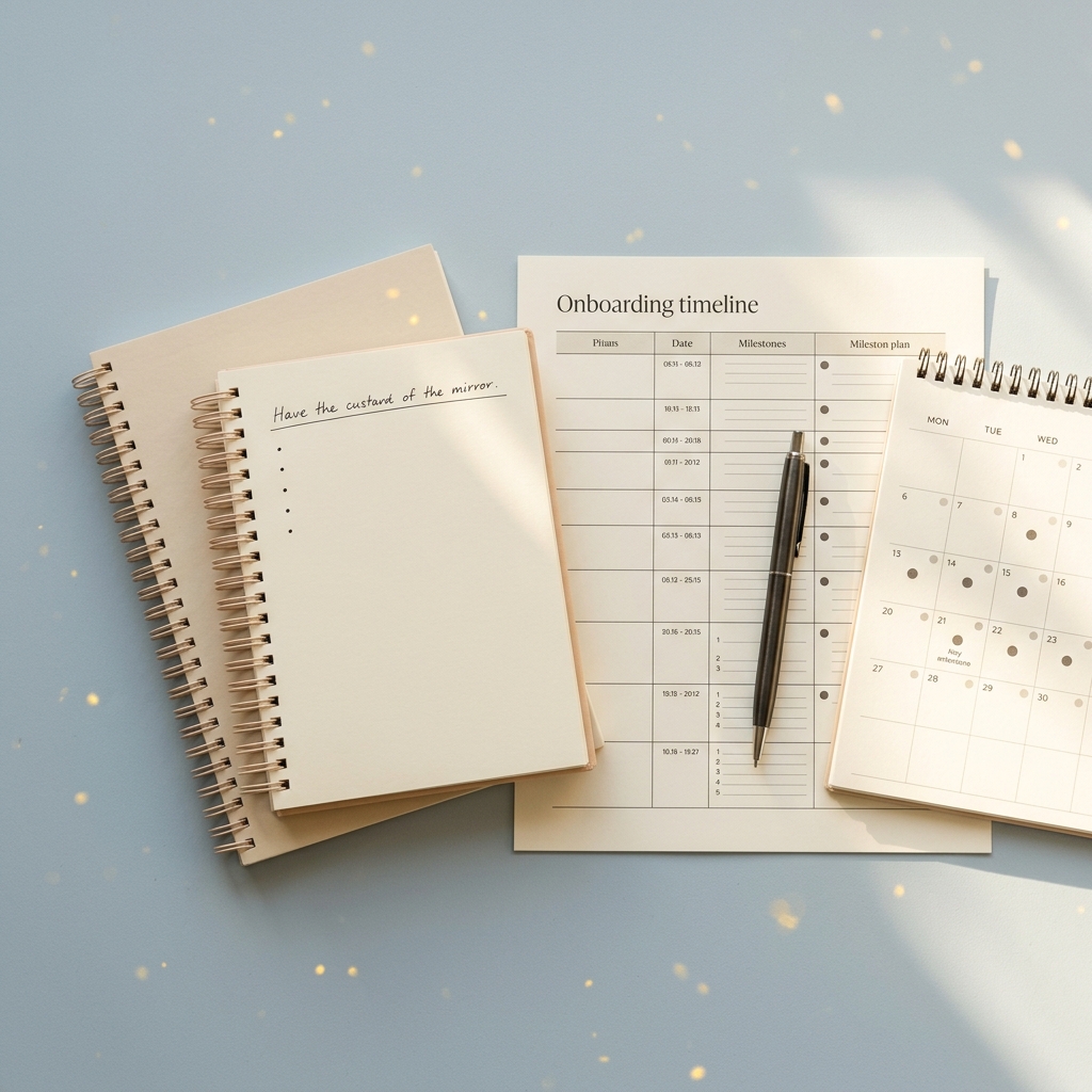 Organized onboarding materials and structured timeline documents