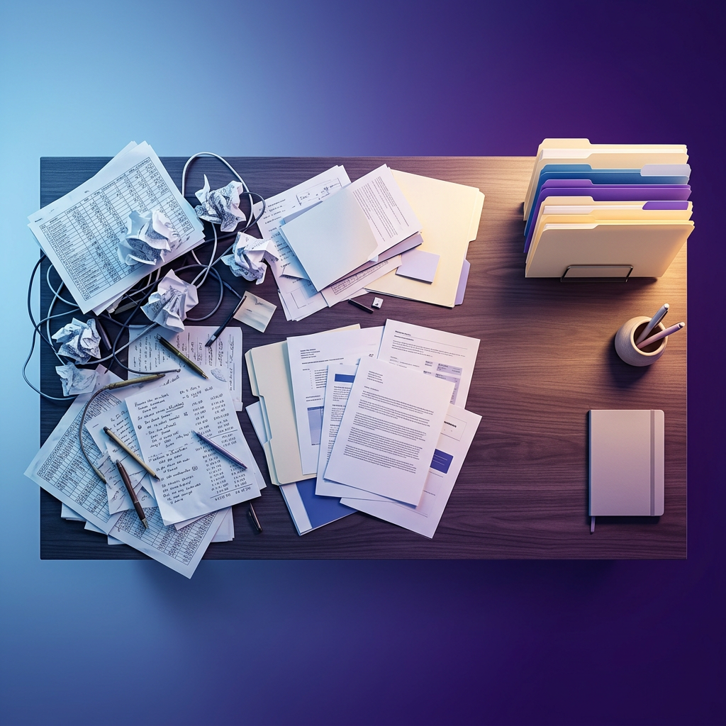 Visual transformation from spreadsheet chaos to organized clarity