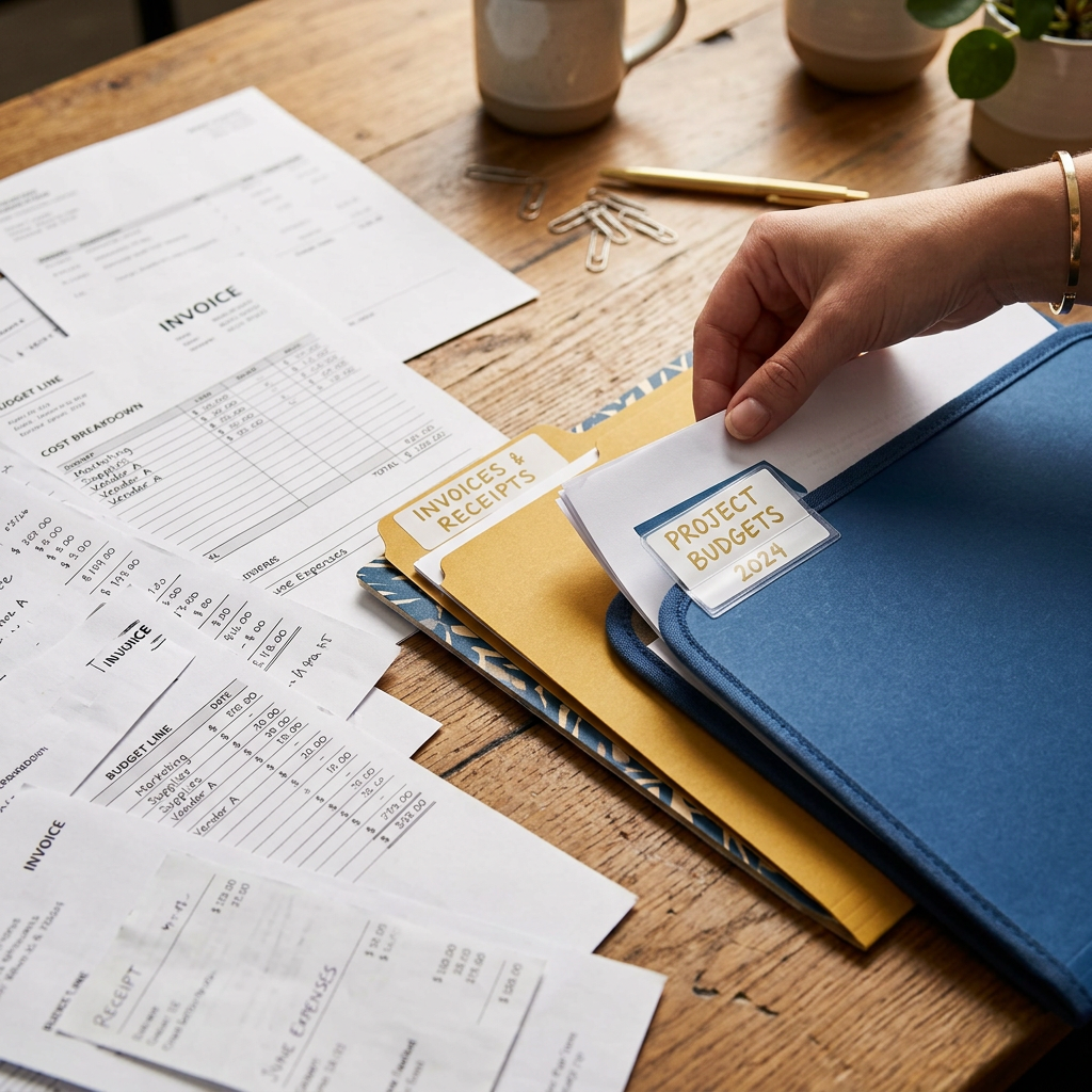 HR cost categories organized into folders