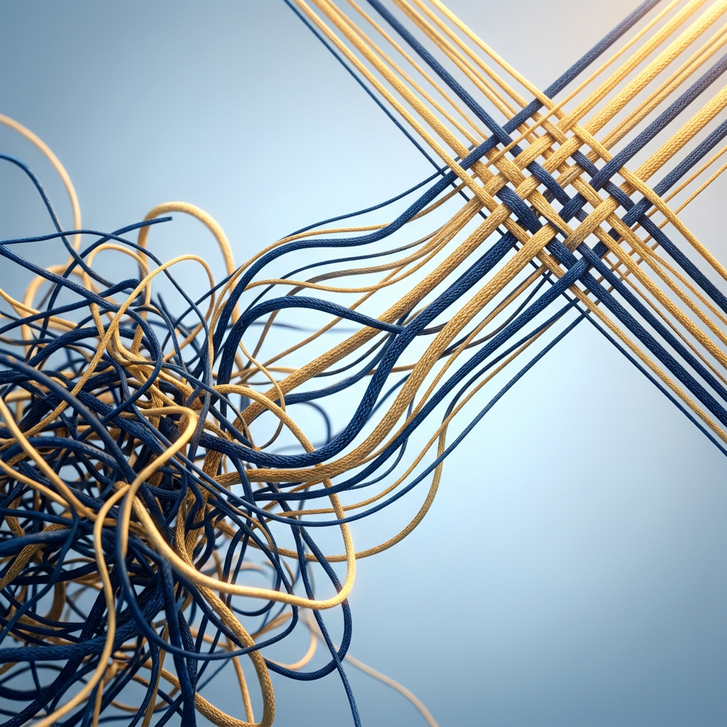 Tangled data becoming organized structure