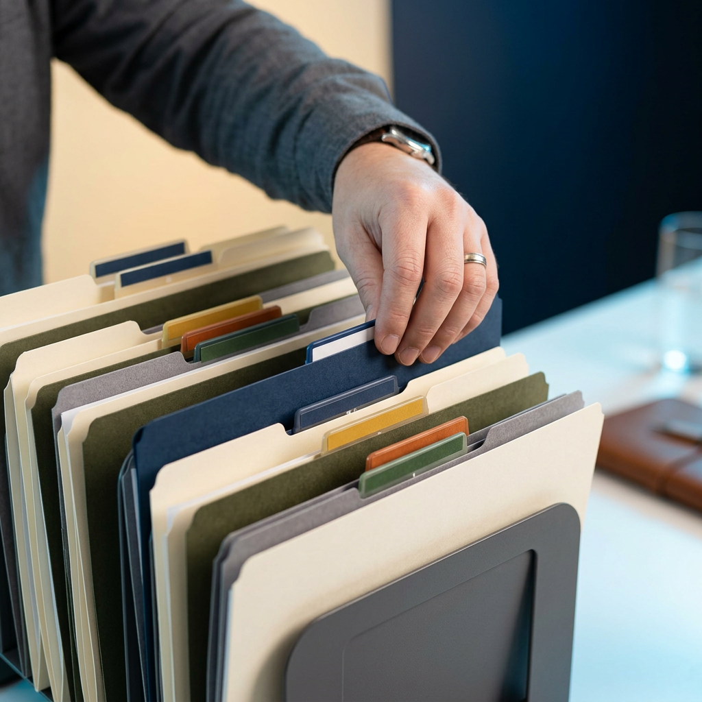 Organized folder system showing HR documentation structure
