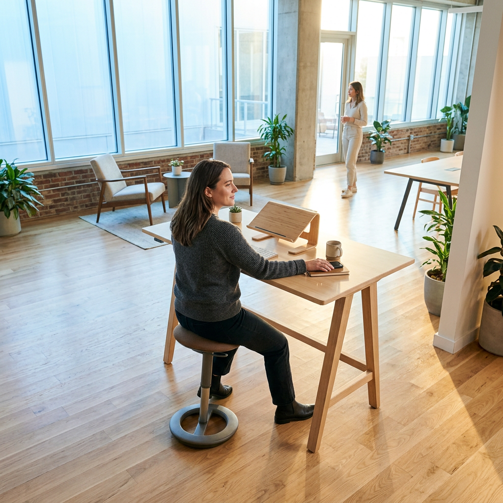 Founder checking phone while colleague collaborates nearby