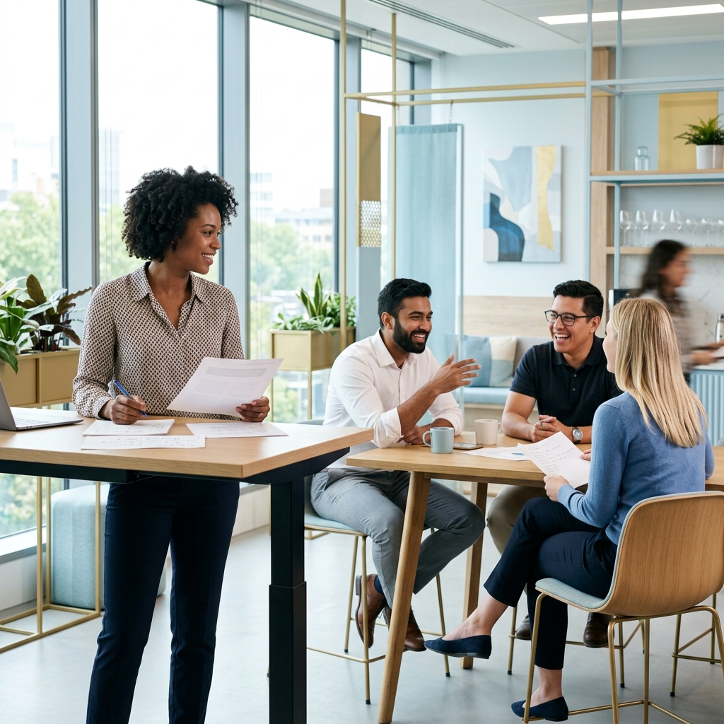 Small team working together with ease and clarity