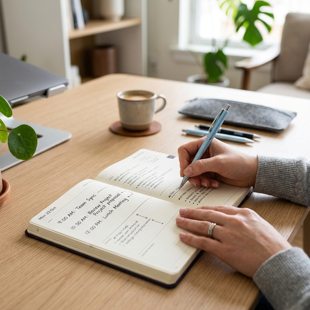 Hand organizing structured HR data in notebook