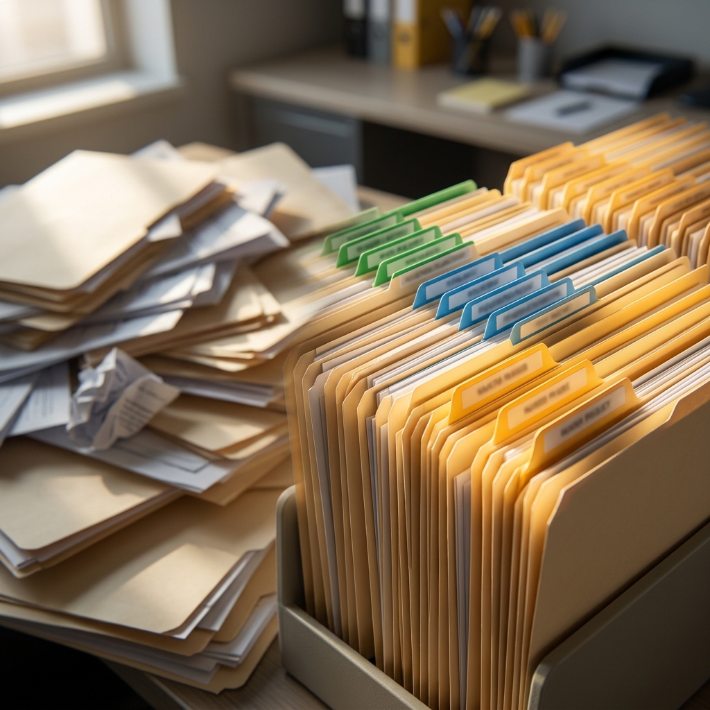 Employee documents transforming from scattered to organized