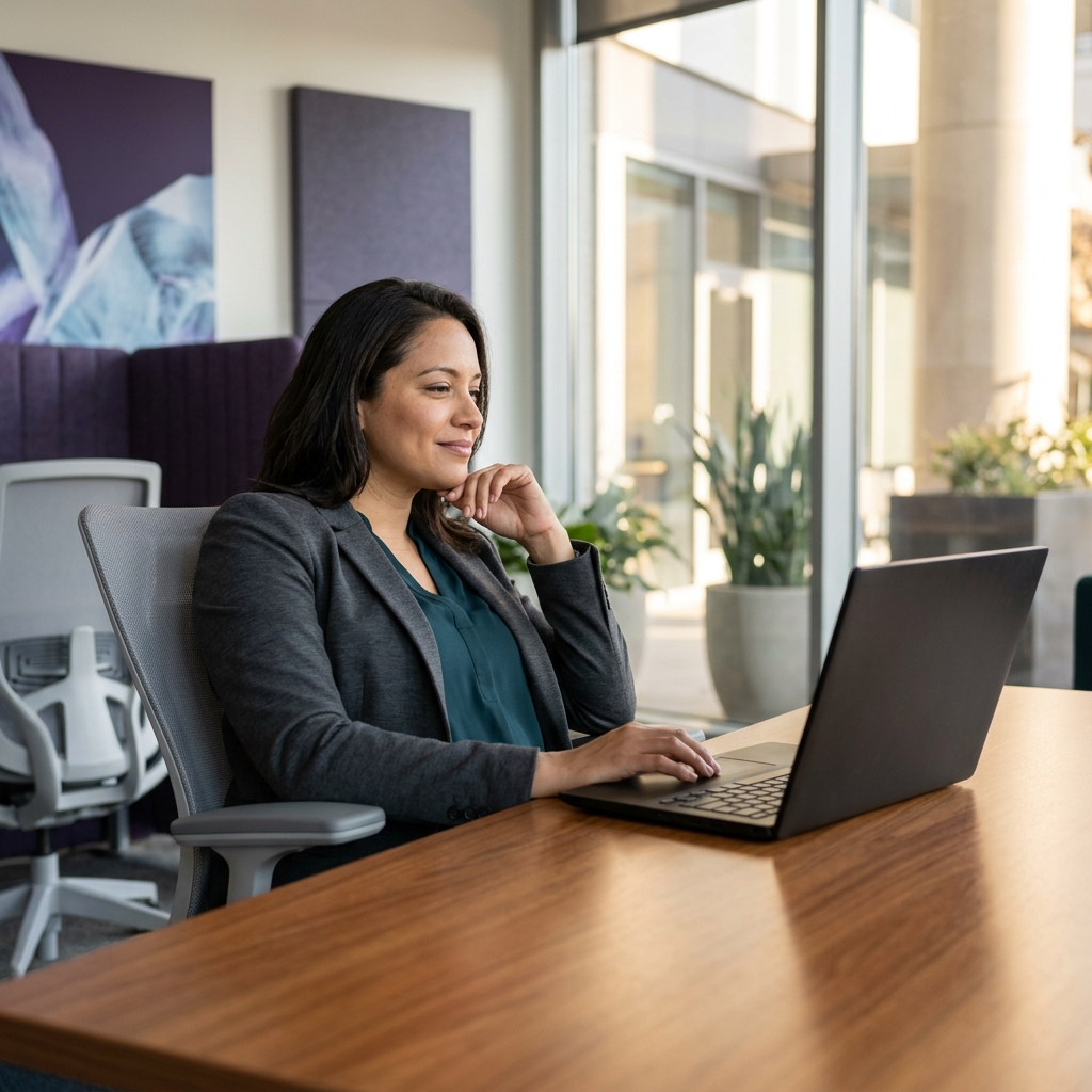 Operations lead confidently managing employee records