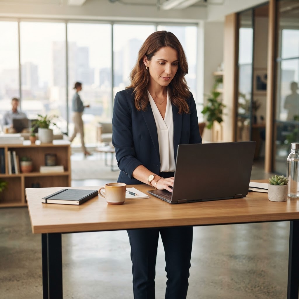 Logistics coordinator at work in a modern office