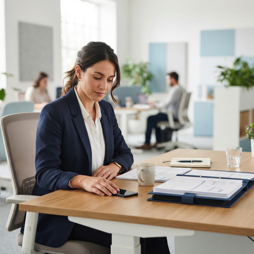 Logistics manager reviewing organized shipping documents