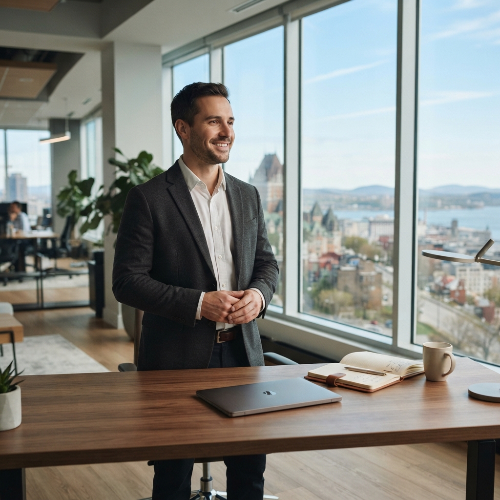 Logistics manager in a clean modern office