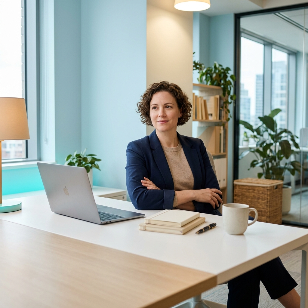 Founder working calmly at bright minimal desk.jpg