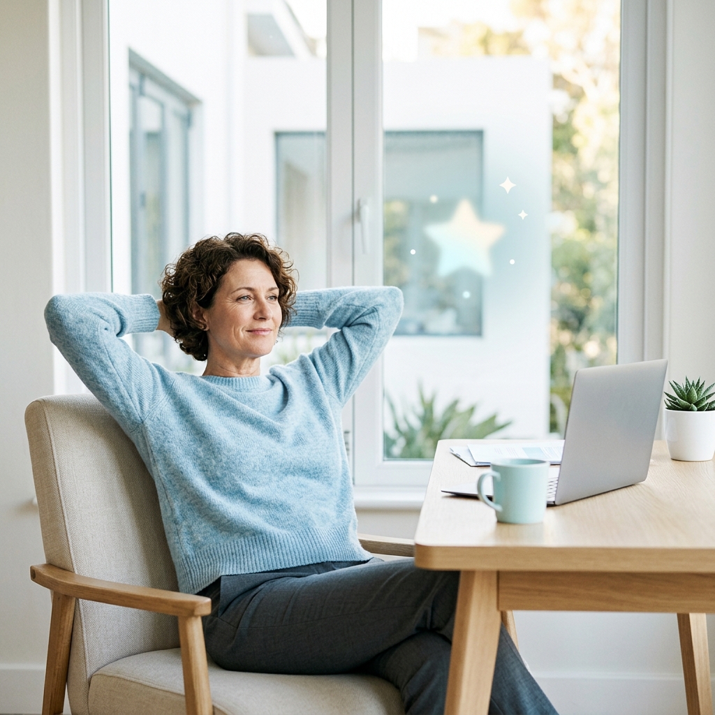 Founder relaxed at bright minimal desk working effortlessly.jpg