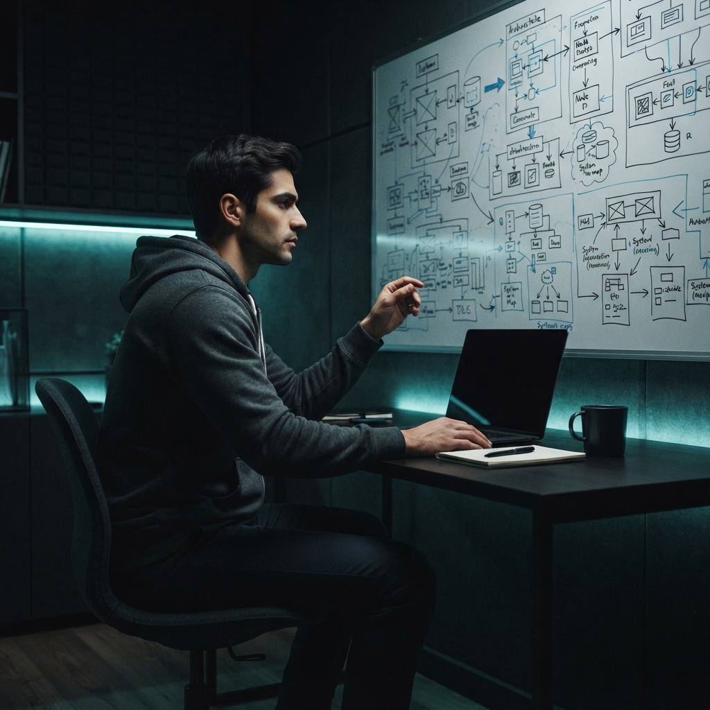 Developer planning complex system architecture on a whiteboard.jpg