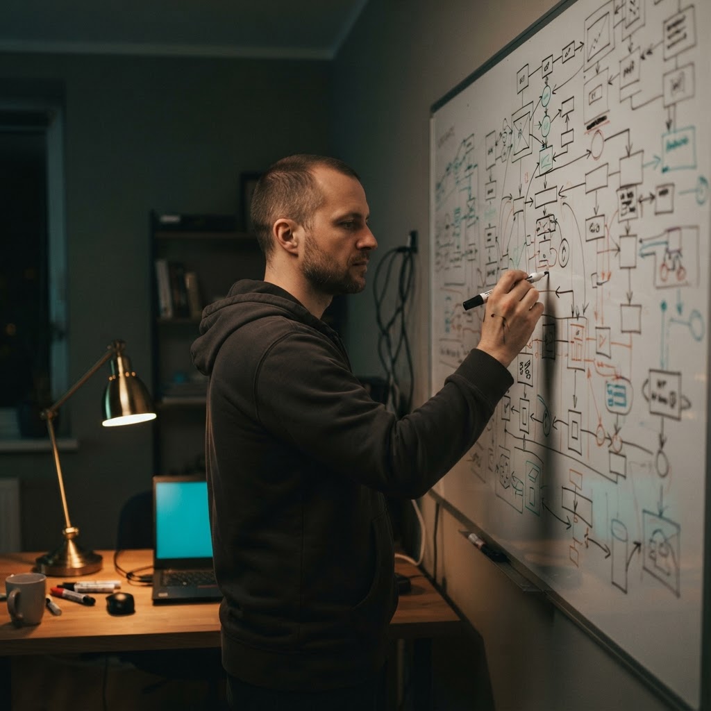 Software engineer sketching system architecture on a whiteboard.jpg