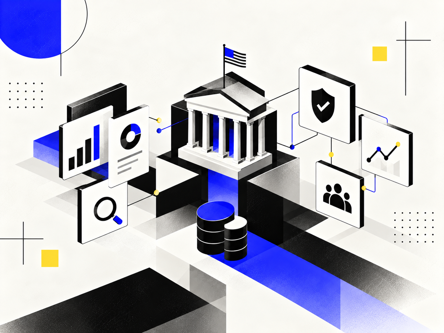 Isometric Blue Governance Hub