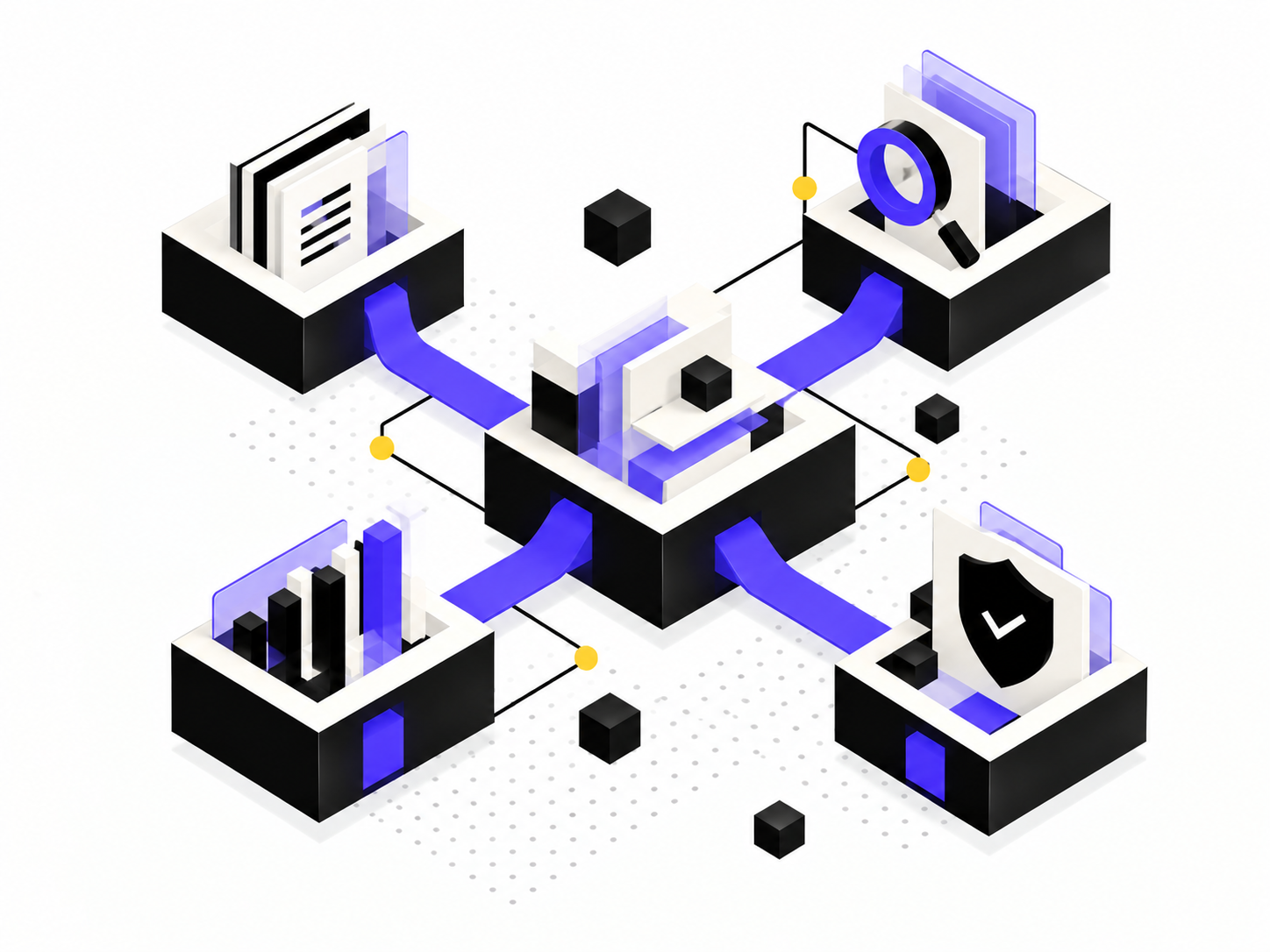 Isometric Purple Tech Pipeline