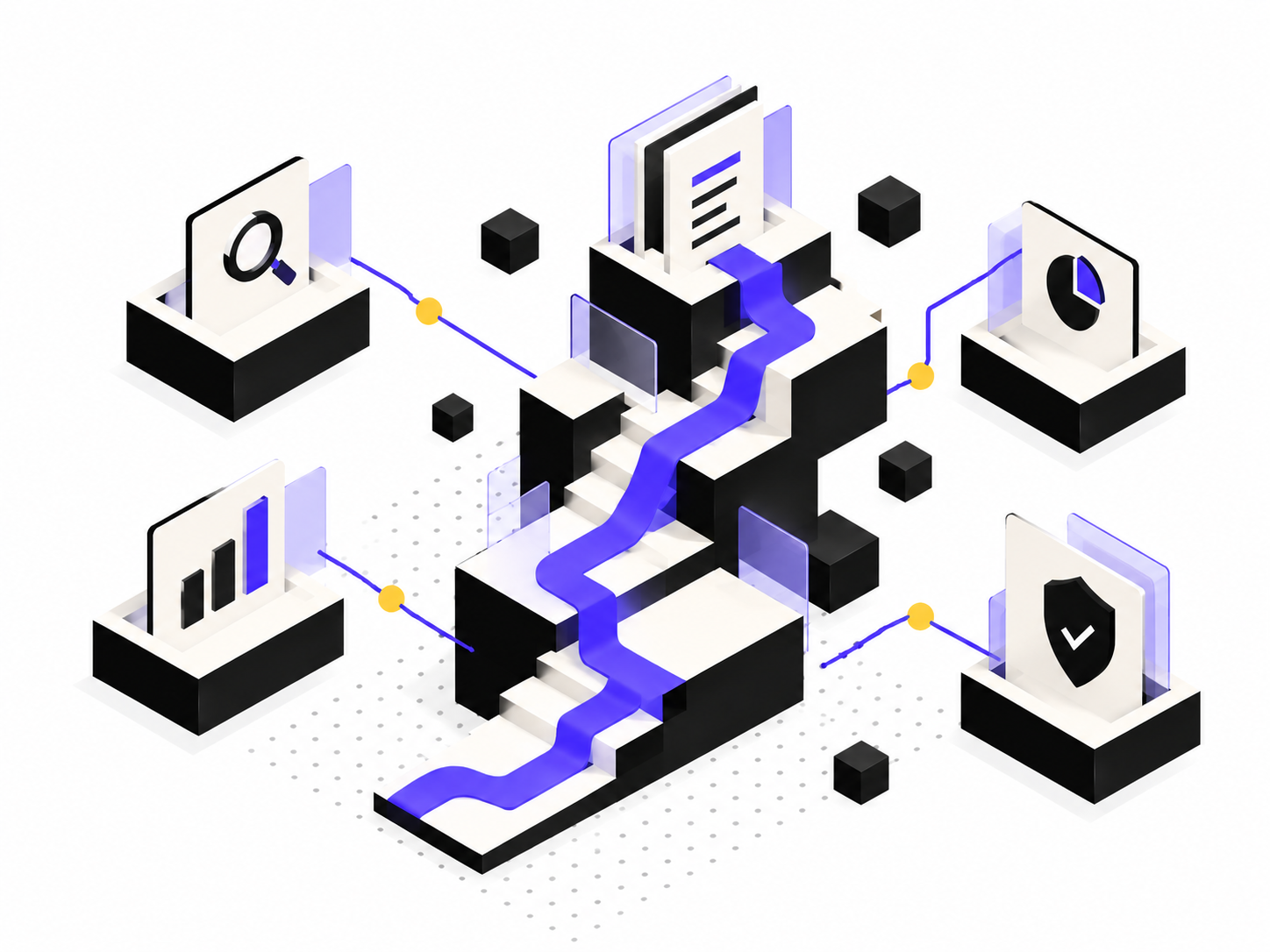 Isometric Data Staircase Infographic